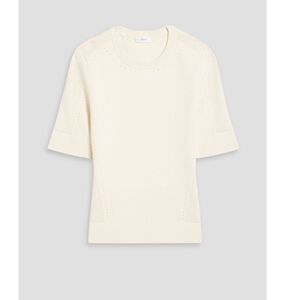 A.L.C. Nash Pointelle Knit Cream Sweater Top | S